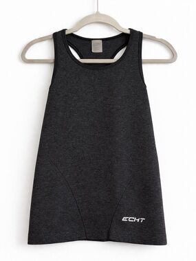 ECHT Black Grey Racerback Tank Top | Seamless Athletic Workout Gym Activewear